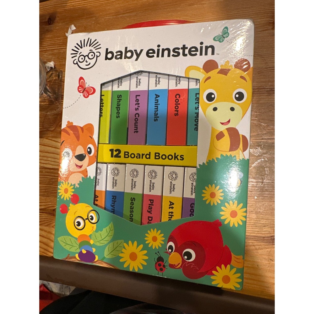 NEW! Baby Einstein My First Library 12 Board Book Block Set Early Learning